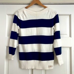 Barbour Boatneck Navy/White Sweater
